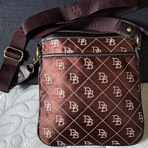 Dooney & Bourke Monogram Logo Canvas & Leather Trim Crossbody Bag